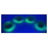 Vintage Uranium Glass 8 3/8" Plates Vintage Uranium Glass 8 3/8" Plates