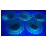 Vintage Uranium Glass 8 3/8" Plates Vintage Uranium Glass 8 3/8" Plates