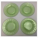 Vintage Uranium Glass 8 3/8" Plates Vintage Uranium Glass 8 3/8" Plates