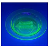 Vintage Uranium Glass 4" Ashtray Vintage Uranium Glass 4" Ashtray