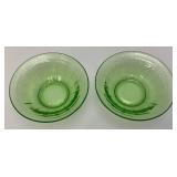 Vintage Uranium Glass 6" Bowls Vintage Uranium Glass 6" Bowls