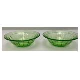 Vintage Uranium Glass 6" Bowls Vintage Uranium Glass 6" Bowls