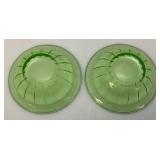 Vintage Uranium Glass 6" Bowls Vintage Uranium Glass 6" Bowls