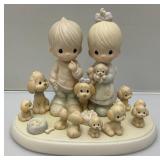 Vintage Precious Moments Items Including  "The Good Lord Has Blessed Us Tenfold" Puppies & Dogs With Box And More Vintage Precious Moments Items Including  "The Good Lord Has Blessed Us Tenfold" Puppies & Dogs With Box And More