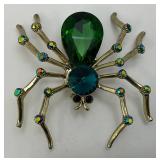 Large Vintage Spider Brooch 2 1/2" x 3"