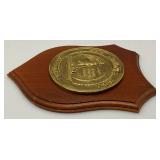 Vintage Commeorative Metal And Wood Wall Plaque Related To The Italian Navy Destroyer ITS Audace D551 7" x 10"