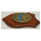 Vintage Commeorative Metal And Wood Wall Plaque Related To The Italian Navy Destroyer ITS Audace D551 Missione Golfo Due  7" x 10"