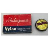 Vintage Shakespeare Nylon Tapered Line Box (With Line) & Marathon Dryline Dope Tin With Some Contents Vintage Shakespeare Nylon Tapered Line Box (With Line) & Marathon Dryline Dope Tin With Some Contents