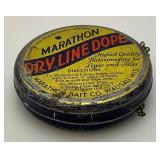 Vintage Shakespeare Nylon Tapered Line Box (With Line) & Marathon Dryline Dope Tin With Some Contents Vintage Shakespeare Nylon Tapered Line Box (With Line) & Marathon Dryline Dope Tin With Some Contents