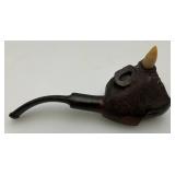 Vintage RARE Hand Carved Bull Pipe Vintage RARE Hand Carved Bull Pipe