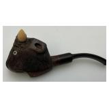 Vintage RARE Hand Carved Bull Pipe Vintage RARE Hand Carved Bull Pipe