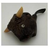 Vintage RARE Hand Carved Bull Pipe Vintage RARE Hand Carved Bull Pipe