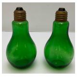 Mid-Century Green Glass Lightbulb Salt & Pepper Shakers Mid-Century Green Glass Lightbulb Salt & Pepper Shakers