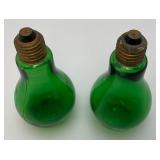 Mid-Century Green Glass Lightbulb Salt & Pepper Shakers Mid-Century Green Glass Lightbulb Salt & Pepper Shakers