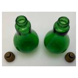 Mid-Century Green Glass Lightbulb Salt & Pepper Shakers Mid-Century Green Glass Lightbulb Salt & Pepper Shakers