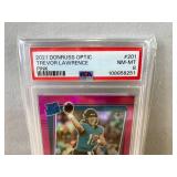 2021 Donruss Optic Trevor Lawrence Pink Rated Rookie NFL Jaguars Card - Graded PSA 8 *J