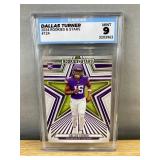 Dallas Turner 2024 Rookies & Stars Minnesota Vikings NFL Rookie Card - Diamond Graded Mint 9