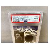 2001 U.D. Playmakers Tracy McGrady Warm-Up NBA Jersey Card Graded PSA 8 - Toronto Raptors *J
