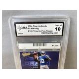 2004 Fleer Authentix Eli Manning NFL Football Rookie Card Graded GMA 10 - New York Giants *J