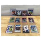 12 NFL Football Rookie and Insert Card Lot - Stars, Rated Rookies, Prizms *J