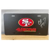 Christian McCaffrey San Francisco 49ers Autographed NFL Football License Plate *I