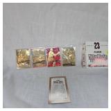 1999 Fleer 23 Kt Gold Michael Jordon Retirement 4 Card Set