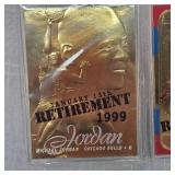 1999 Fleer 23 Kt Gold Michael Jordon Retirement 4 Card Set