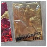 1999 Fleer 23 Kt Gold Michael Jordon Retirement 4 Card Set