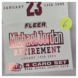 1999 Fleer 23 Kt Gold Michael Jordon Retirement 4 Card Set
