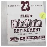 1999 Fleer 23 Kt Gold Michael Jordon Retirement 4 Card Set