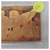 Nolan Ryan "No-Hitters", 5-1-91, Fine Bronze Solid Card (300 Wins 7-31-90/5000 Strikouts 8-22-89)