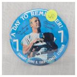 1969 Mickey Mantle Retirement Ceremony Pin-Back Button Cellophane