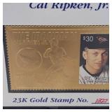 Cal Ripken Jr-1995 First Day Issue Stamp and 23Kt Stamp 1327/2131