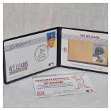 Ted Williams 1989 First Day Issue Stamp and 23Kt Stamp #142