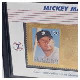 Mickey Mantle 1987 First Day Issue Stamp and 23 Kt Stamp #1650