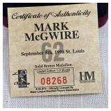 Mark McGwire Bronze Medallion Coin 1998, #08268