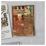 1996 World Champions Chicago Bulls 23 Kt Card
