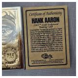 1996 Classic Henry Aaron 23Kt Card