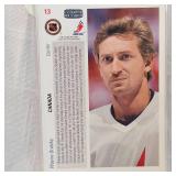 Topps Signed Dave Ellett-Toronto Mapleleafs & Upper Deck 91/92 Wayne Gretzkey in Case