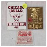 1997 Chicago Bulls Starting Five 23Kt Card