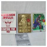 1997  Chicago Bulls Starting Five 23 Kt Card  & Fleer Ultra Stephon Marbury Rookie