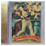 Fleer 1990 Juan Gonzalez, 93 Rod Carew Pure Gold, Marty Cordova Topps Stadium Club, Topps Puckett Rookie Card