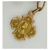 Gold Charm Bracelet with Assorted Vintage Charms and Enamel Accents including 14K and 10K