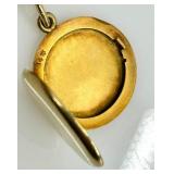 Gold Charm Bracelet with Assorted Vintage Charms and Enamel Accents including 14K and 10K
