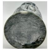 Carved Gray Marble Vase with Asian Motifs
