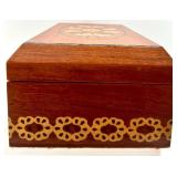 Wooden Inlaid Ukrainian Jewelry Box with Removable Tray and Floral Design