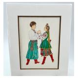 Ukrainian Couple Porcelain Figurine and Alexandra Polujan Art Print