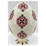 Set of 2 Ukrainian Ceramic Egg Shelves with Bunny and Prayer Motif