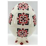 Set of 2 Ukrainian Ceramic Egg Shelves with Bunny and Prayer Motif
