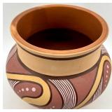 Hand-Painted Ukrainian Ceramic Pot with Abstract Design